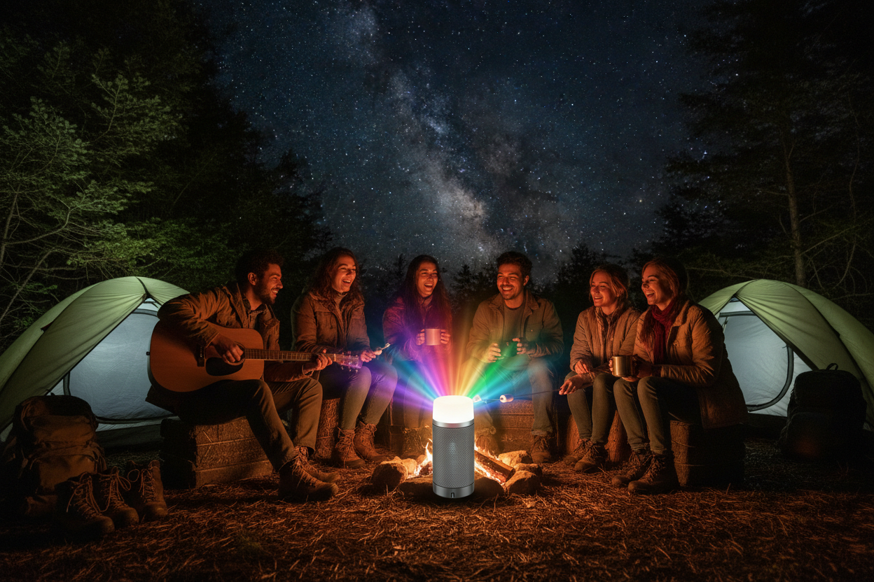 7-Color Rechargeable Camping Lantern Lifestyle